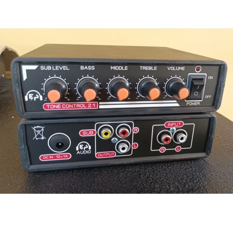 Tone control stereo 2.1 siap pakai