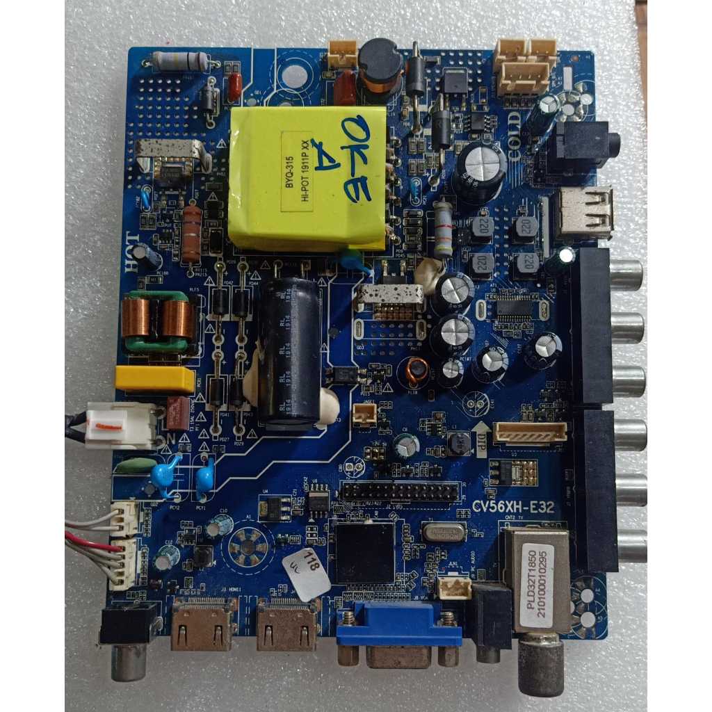 Mainboard TV POLYTRON CV56XH-E32. Bekas bergaransi.