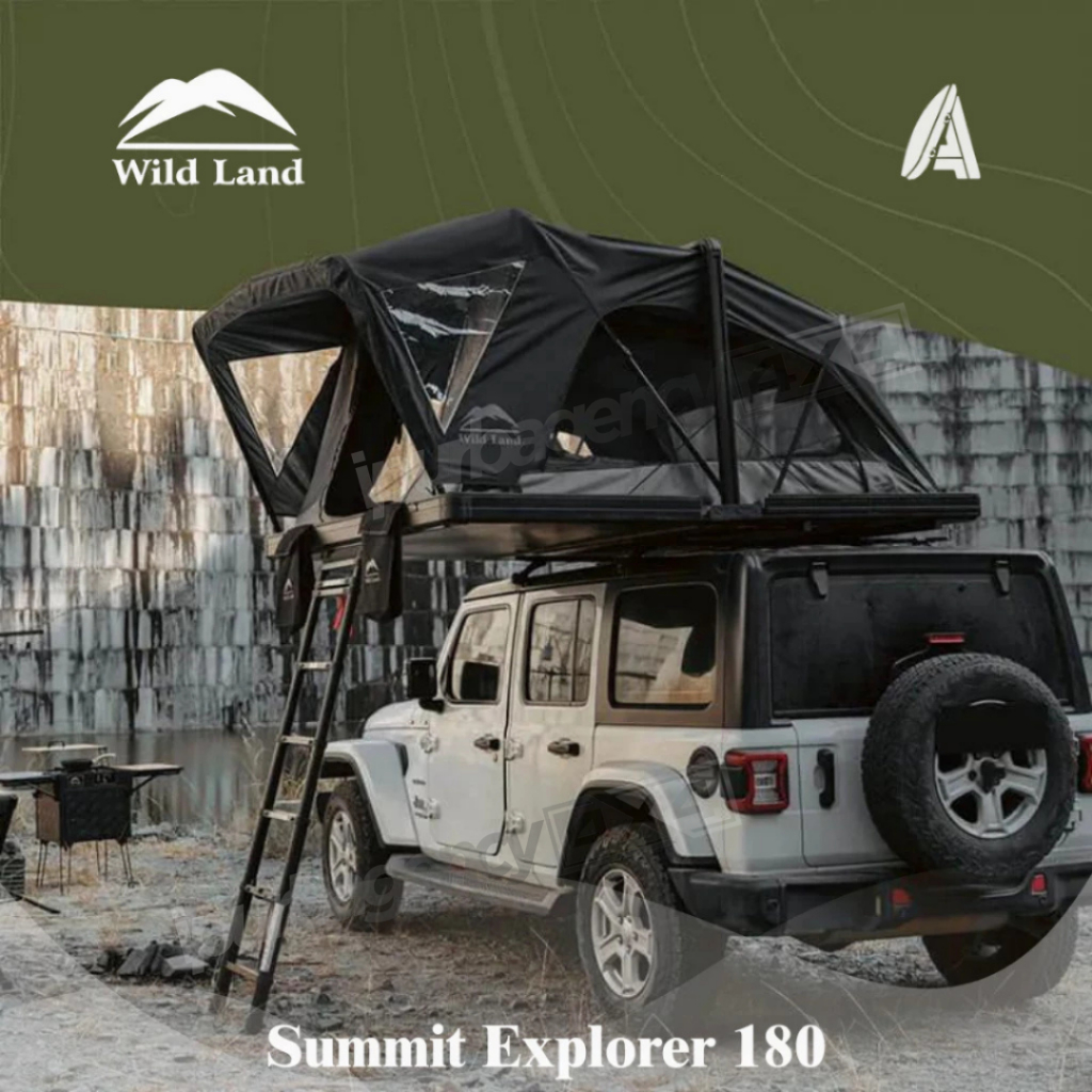 Roof Tent WILD LAND Summit Explorer OrthFrame Max 180 Hard Shell RTT (3-4 person) Black on grey WLD 