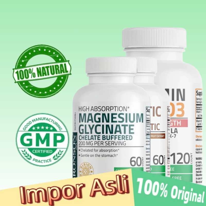 Bronson Probiotic 50 Miliar CFU + Prebiotik | Bronson Probiotik Magnesium Glycinate High Absorption