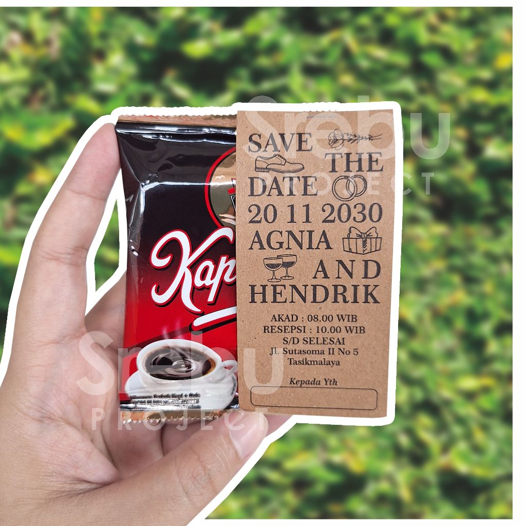 Undangan Pernikahan Kopi mini craft unik