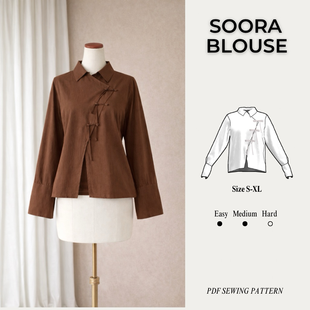 Pola Jahit Instan Soora Blus Wanita