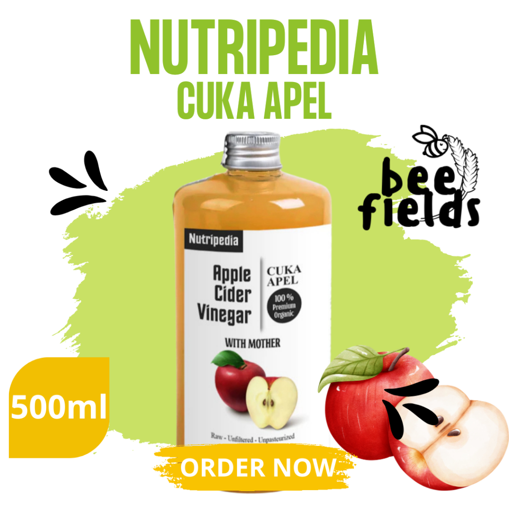NUTRIPEDIA -  Cuka Apel with The Mother | 100% Cuka Apel Original | Halal