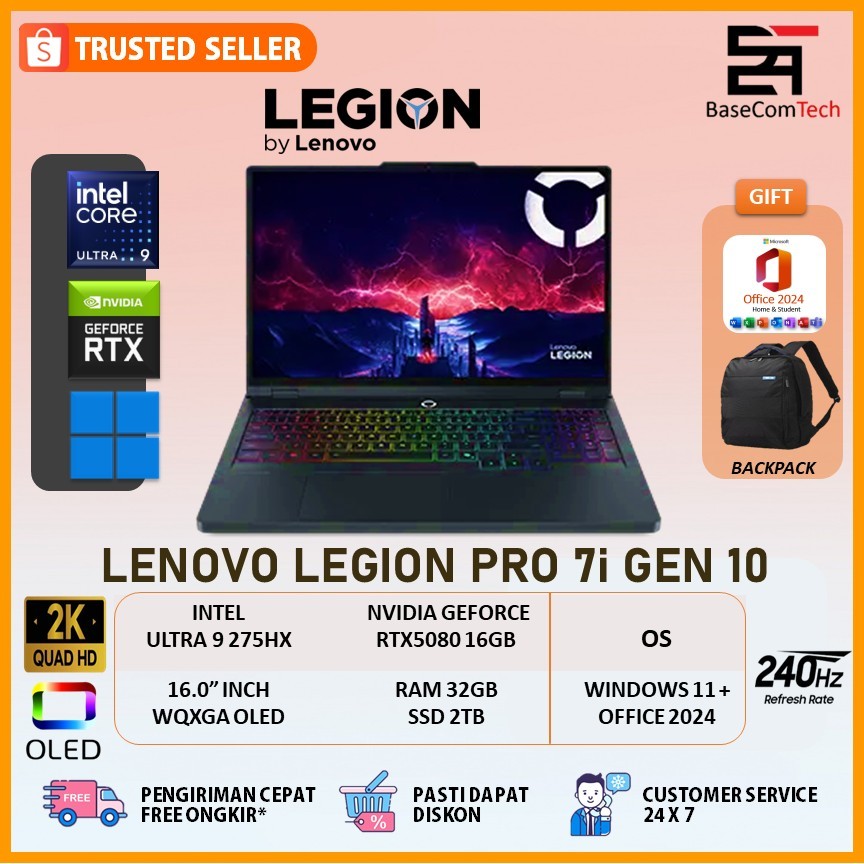 Lenovo Legion Pro 7i RTX5080 Ultra 9 275HX 32GB/2TB 16.0 inci WQXGA OLED 240Hz