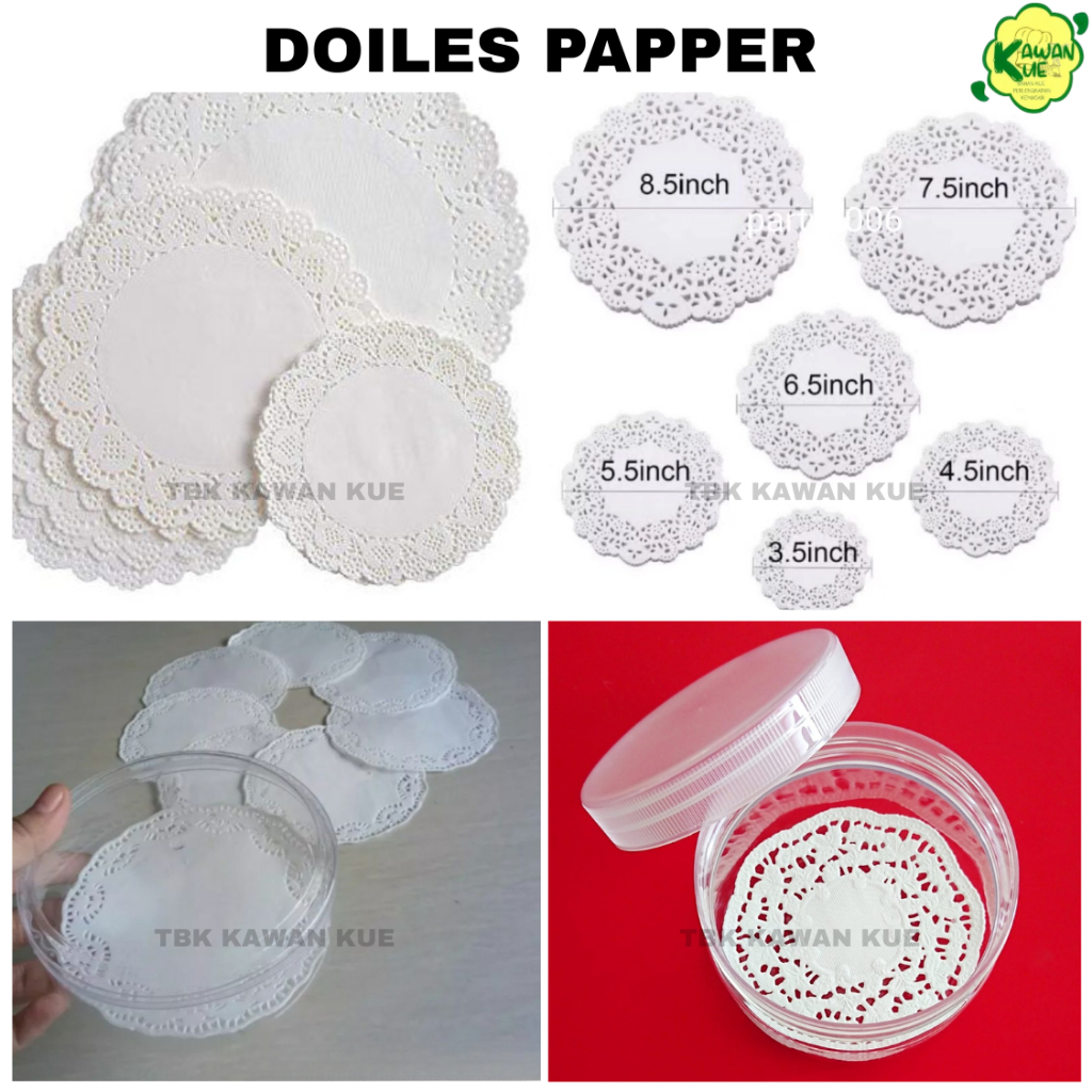 Doilies Paper Round / Kertas Doilies / Kertas Renda Alas Kue / Alas Toples Kue