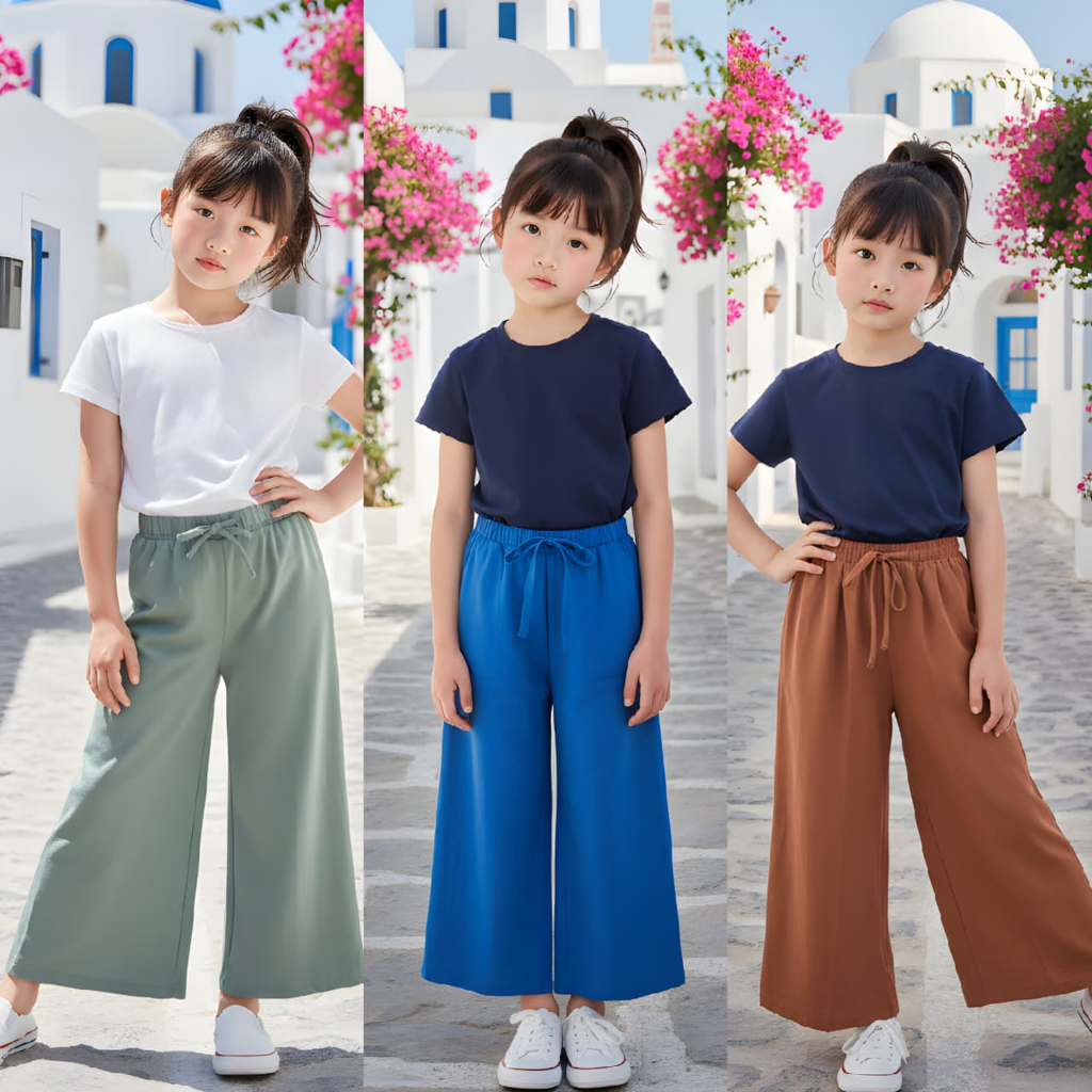 kulot airflow crinkle anak remaja// celana kulot anak crinkle 4-16 tahun // kulot anak perempuan// k