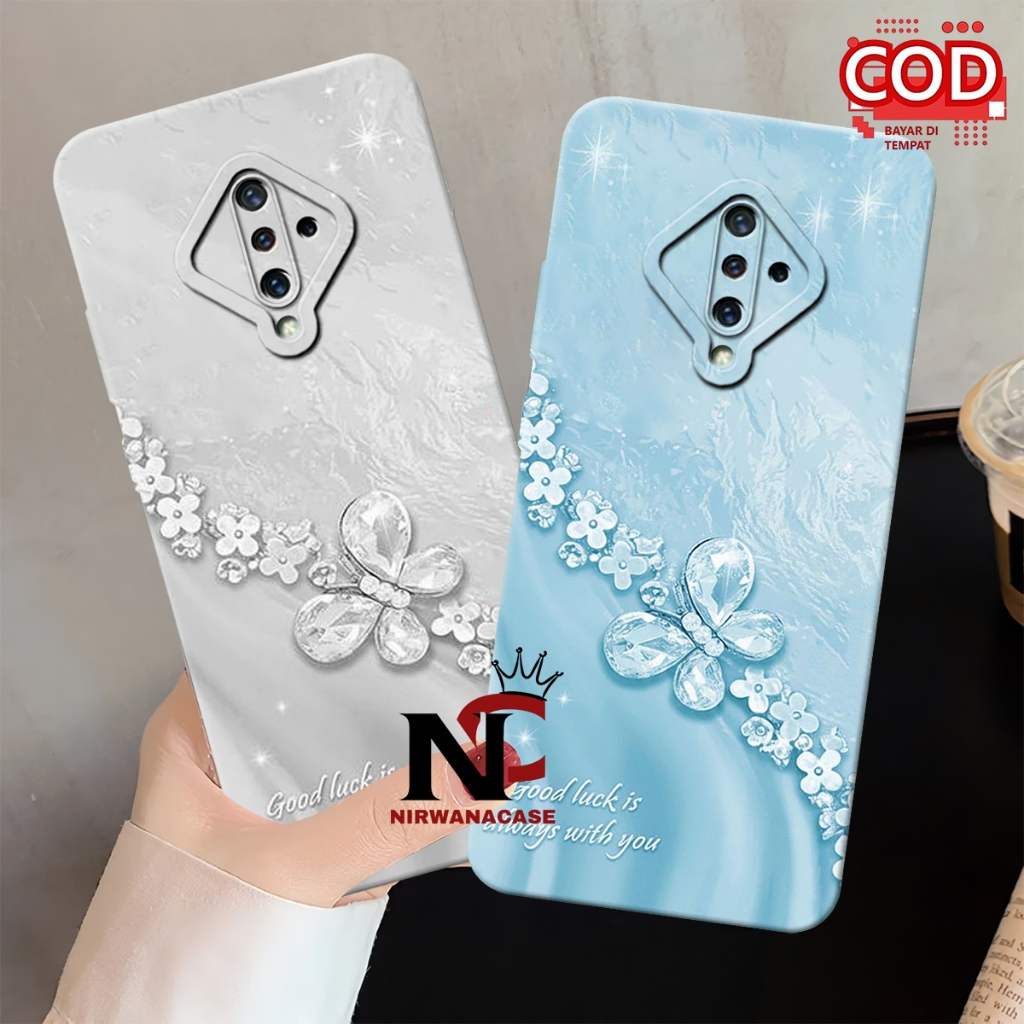 Kessing Hp Vivo S1 Pro - Case Vivo S1 Pro Motif Kupu - Kupu Fashion Case Lucu Pro Camera Lentur