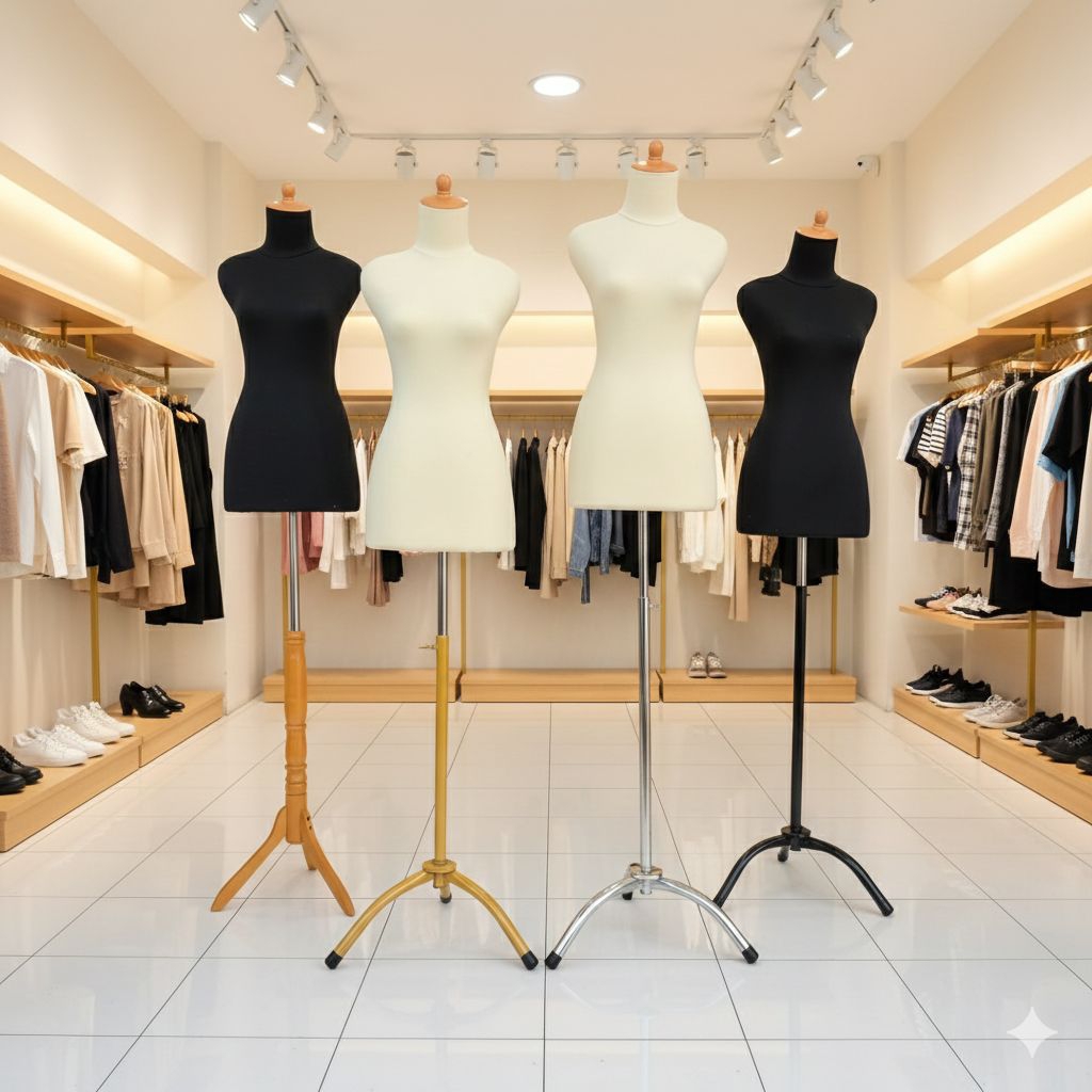 Patung Manekin Wanita DM Dress Making Busa Set Penyangga Besi - Patung Baju Wanita