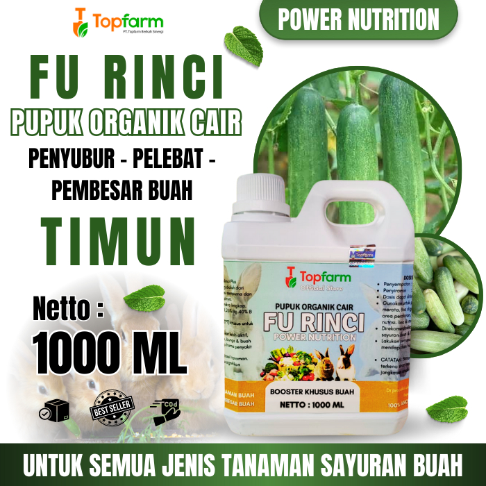 Pupuk Buah Timun / Pupuk Timun Melebatkan Buah / Pupuk Cair Tanaman Timun / Pupuk TopFarm / Pupuk Pe
