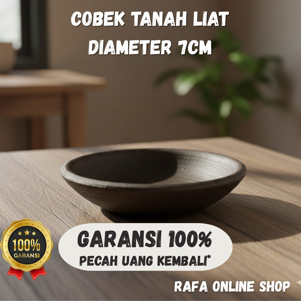 Cobek Tanah Liat Clay Sambal Gami Piring Gerabah Tahan Panas - Diameter 7 cm