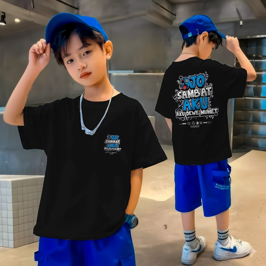 Kaos Anak Distro Premium (OJO SAMBAT) – Unisex  Sablon DTF kualitas tinggi, lembut & tidak kaku  Bah