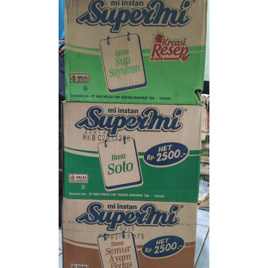 supermi 1 dus isi 40 pcs/sup sayuran/kaldu ayam/semur ayam pedas/soto