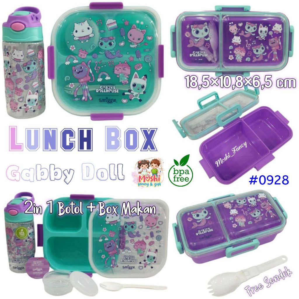 Lunch Box Gabby Dollhouse / Tempat Makan Gabby / Yummy Box Gabby / Box Makan Gabby