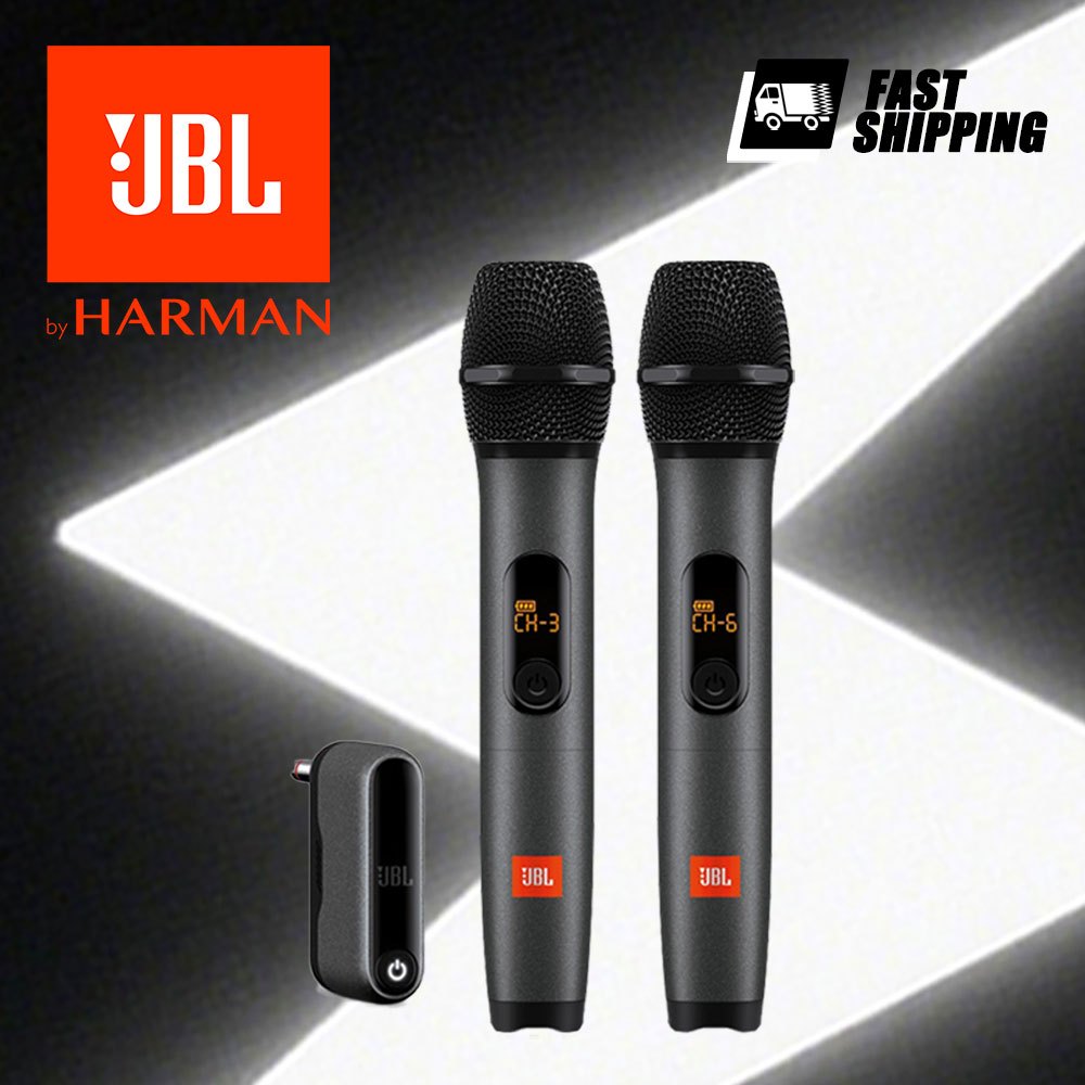 JBL Mikrofon Genggam Profesional Karaoke Mikrofon Nirkabel Set