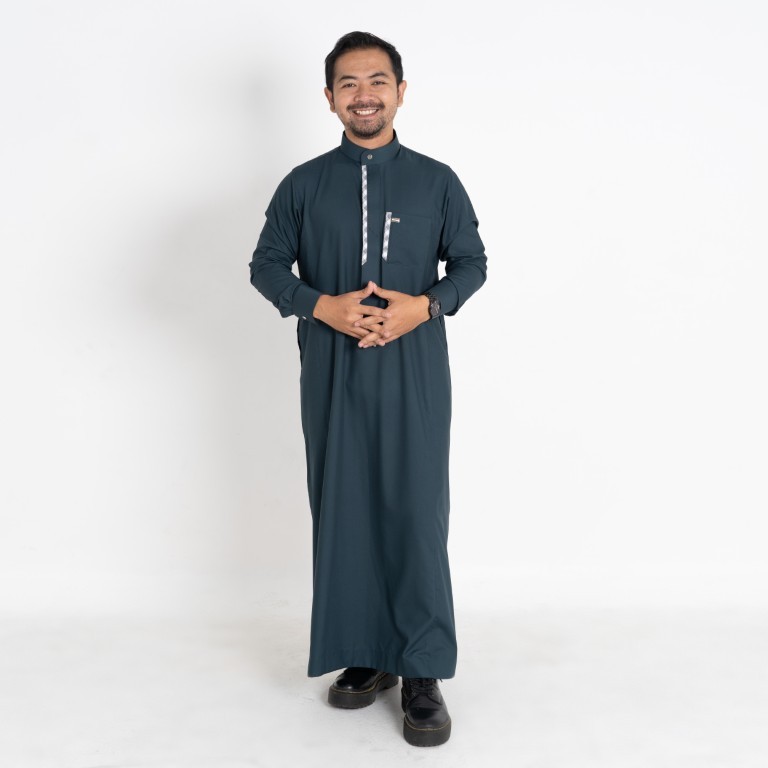 Qori Apparel Jubah Gamis Pria Irbadh bin Sariyah Lengan Manset - GRD.P
