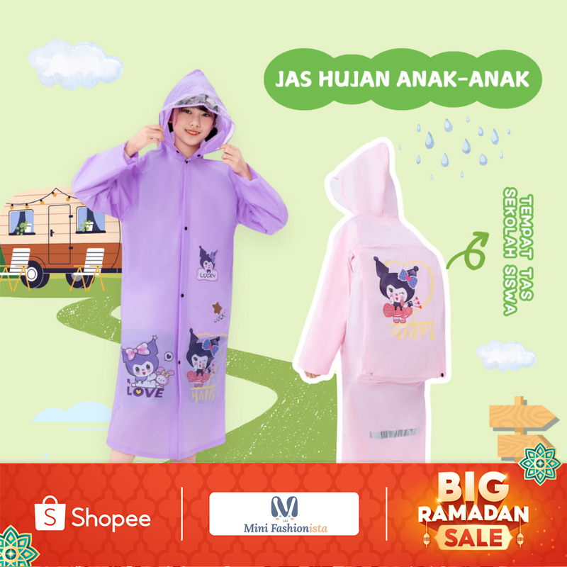 Jas Hujan Anak Premium   Jas Hujan Anak Karakter Jas Hujan Anak Tebal Bagus Muat Tas Backpack Sekola