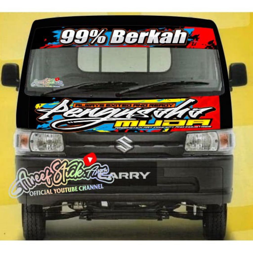 STIKER KABIN DEPAN+KACA ATAS UNTUK MOBIL PICK UP ALL VARIAN