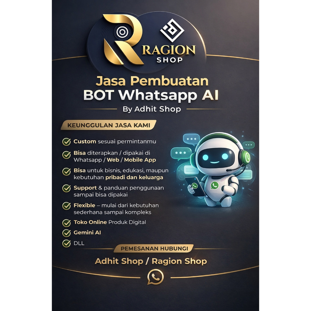 Pembuatan Bot Tele | Pembuatan Bot WA | Jasa pembuatan BOT AI