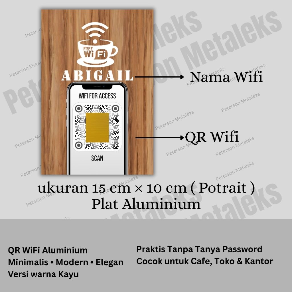Sign QR Wifi Aluminium | QRIS WIFI | QR WIFI CUSTOM | Papan QR