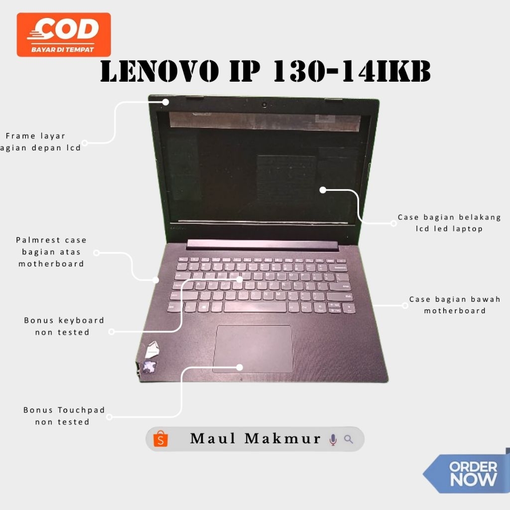 SECOND Casing Laptop Lenovo Ideapad 130-14IKB | Case Fullset Laptop