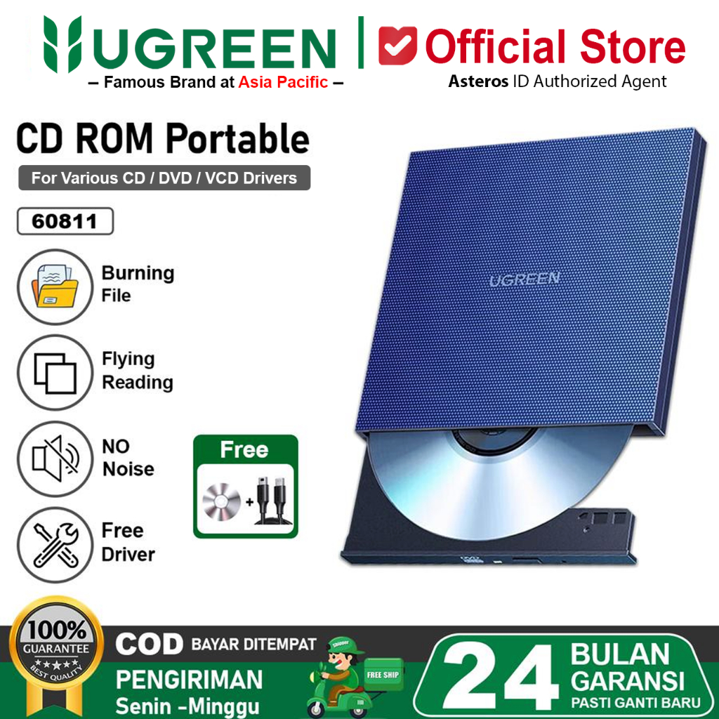 UGREEN USB Optical Drive External USB 2.0 CD/DVD-ROM Combo DVD RW ROM
