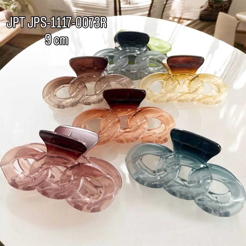 JPT JPS-1117-0073R - ISI 12 JEPIT GLOSSY 9 CM TRANSPARAN GRADASI MODEL RANTAI