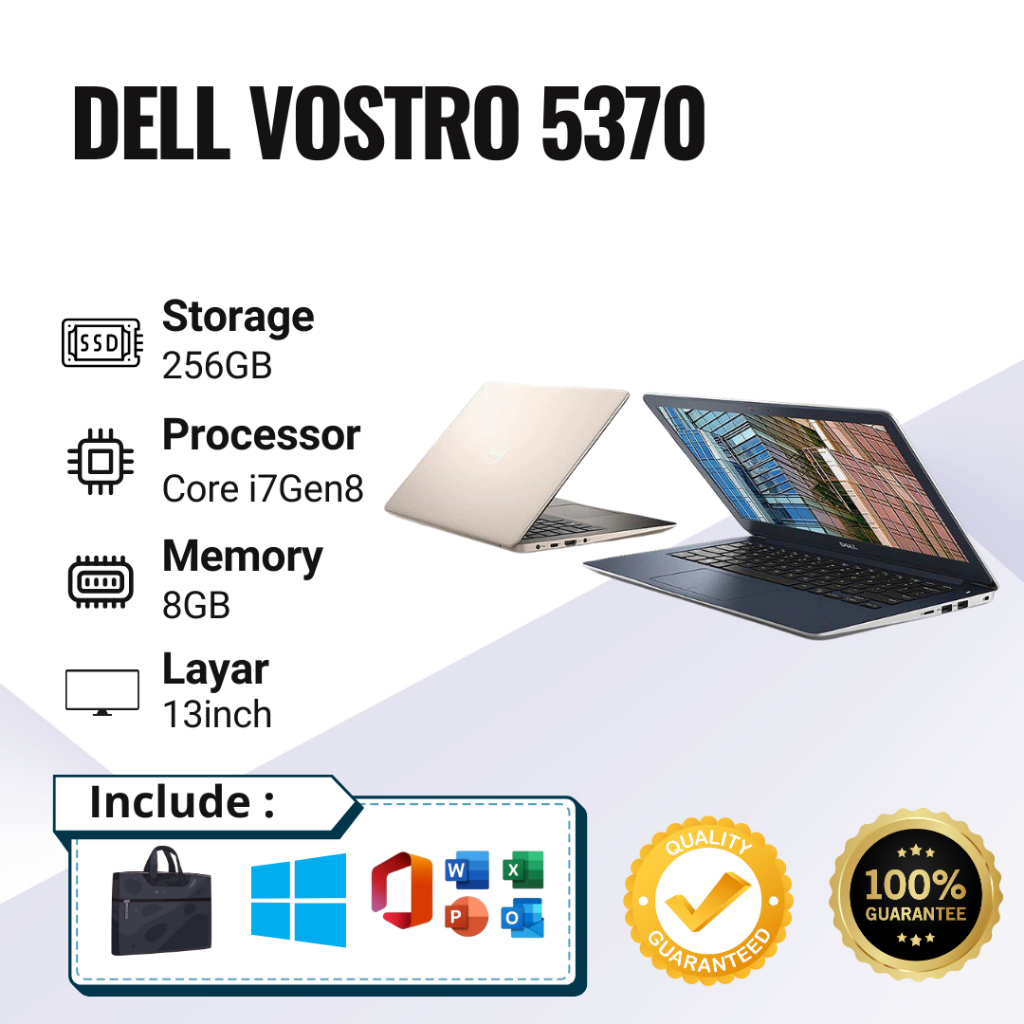 Dell Vostro 5370 Core i7Gen8 Ram 8GB SSD 256GB | Laptop Second Bergaransi