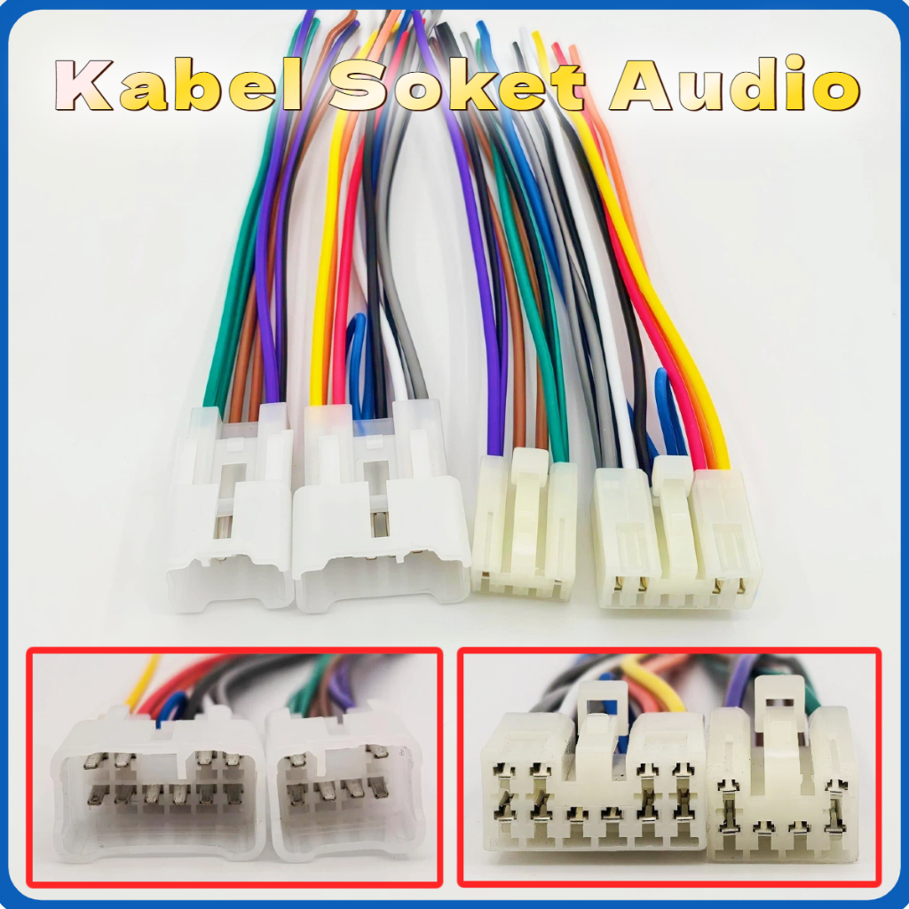 Soket Audio Head Unit Mobil OEM Original 150mm Kabel Soket Male Female Plug Connector untuk Toyota A