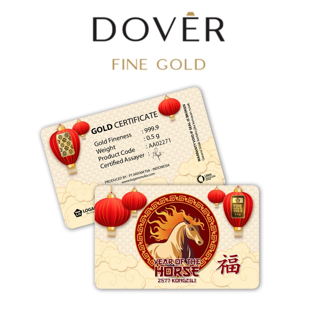Logam Mulia Emas Antam 0.5 gram 0,5 gr Gift Series Edisi Hadiah Imlek Chinese New Year Shio Kuda