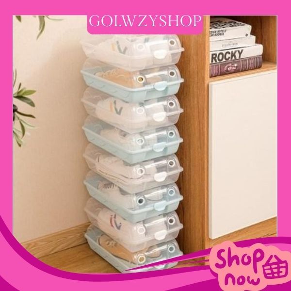 HL0199 Kotak Sepatu Plastik Transparan Penyimpanan Kotak Sepatu Shoes Storage Box