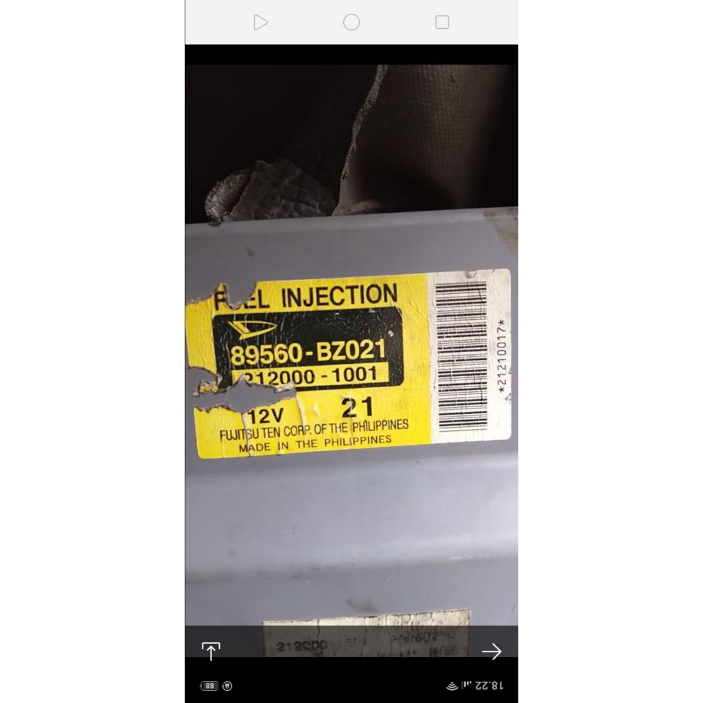 Ecu Daihatsu copotan Original kode 89570-BZ021