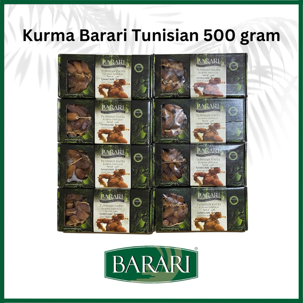 1 KARTON (12 KOTAK/PCS) KURMA BARARI TUNISIAN TUNISIA DATES KURMA TANGKAI 500 GRAM