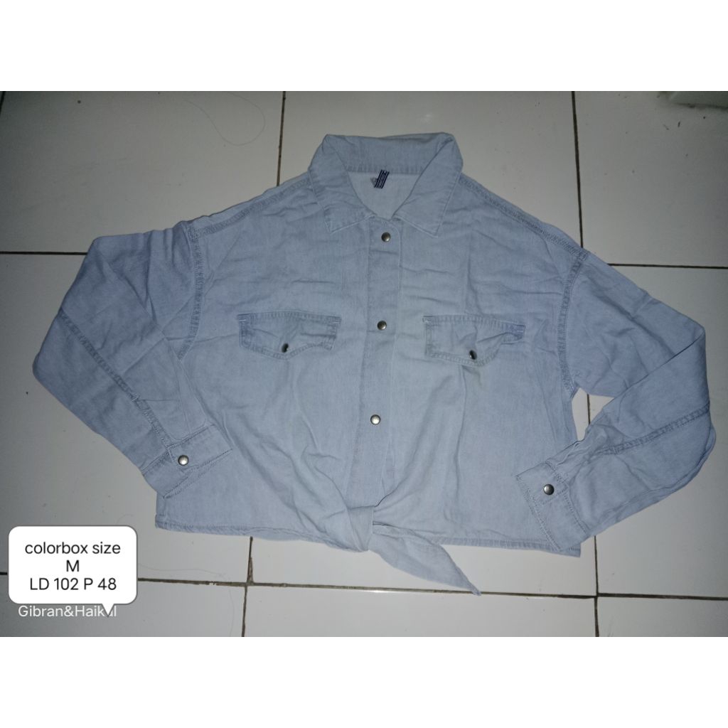 colorbox kemeja denim light blue size M