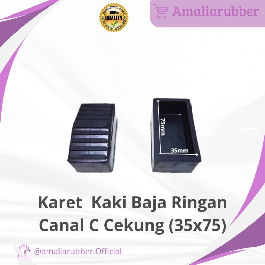 Kaki Karet Tangga Baja Ringan Canal C Cekung Ukuran 35x75 MM