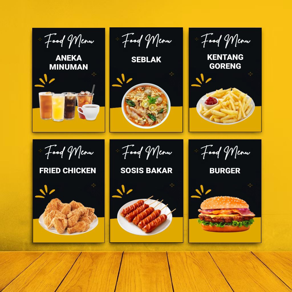 Hiasan dinding menu makanan pajangan rumah makan Walldecor food menu