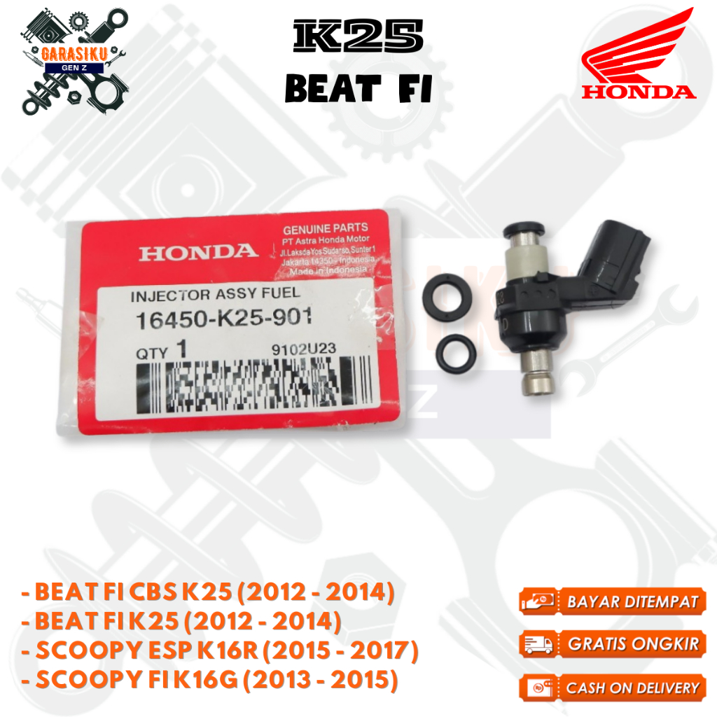 injektor beat fi - Injektor Assy Fuel K25 Honda Beat FI & Scoopy ORIGINAL AHM
