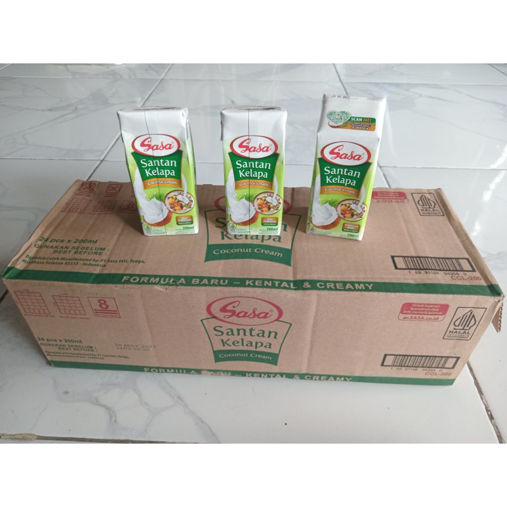 Sasa Santan ukuran 200 ml 1 Dus isi 24 pcs