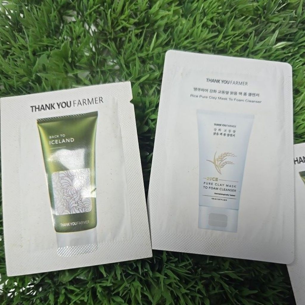 Thank you Farmer Cleansing Foam, Rice pure clay mask to foam cleanser Thank you farmer Sampler
