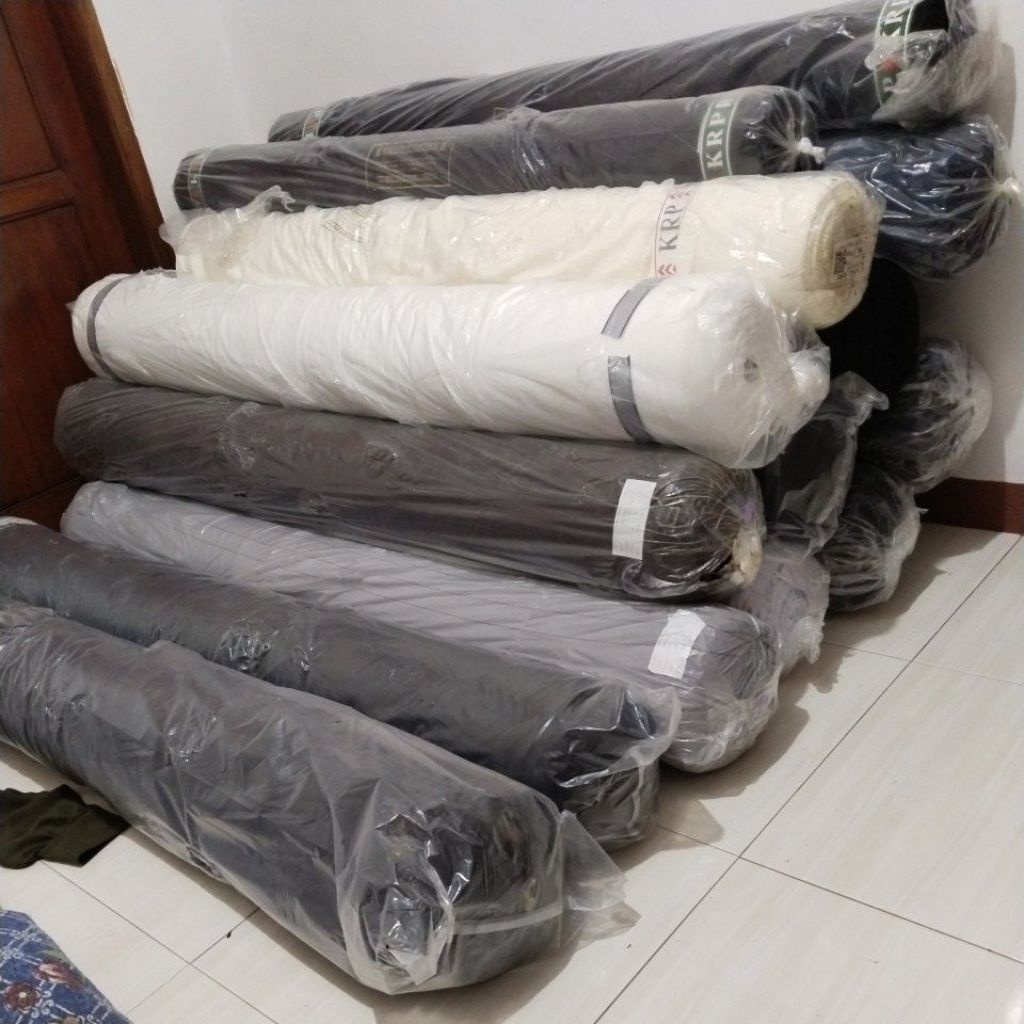 Grosir Kain Spandek Jersey Joya Per Roll 25kg Gramasi 175 Arahan Hijab, Gamis, dll