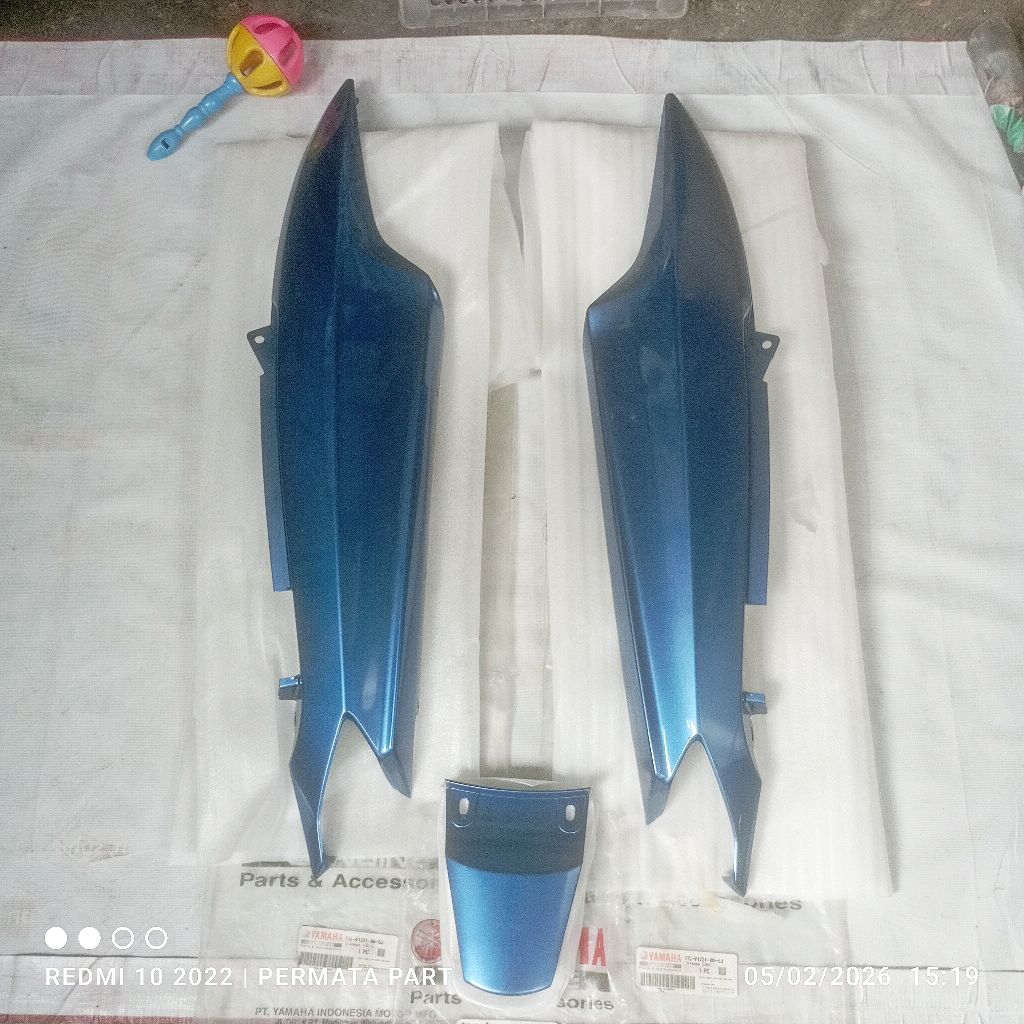 cover body belakang set pad pet cover tail yamaha mio smile mio sporty biru saphire 5J ori original 