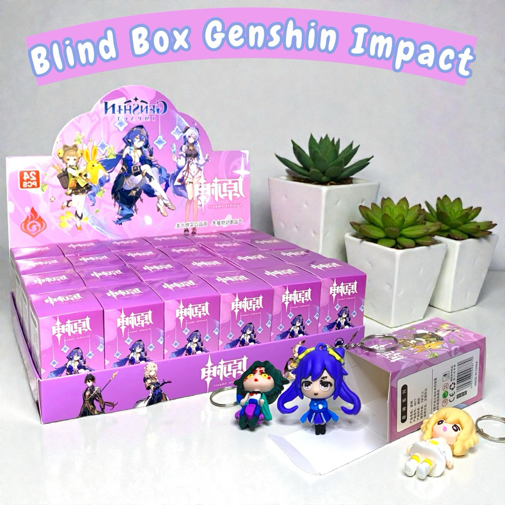 1 BOX Blind Box Gantungan Kunci Genshin Impact || Misteri Box Gantungan Kunci Genshin Impact || Keyc