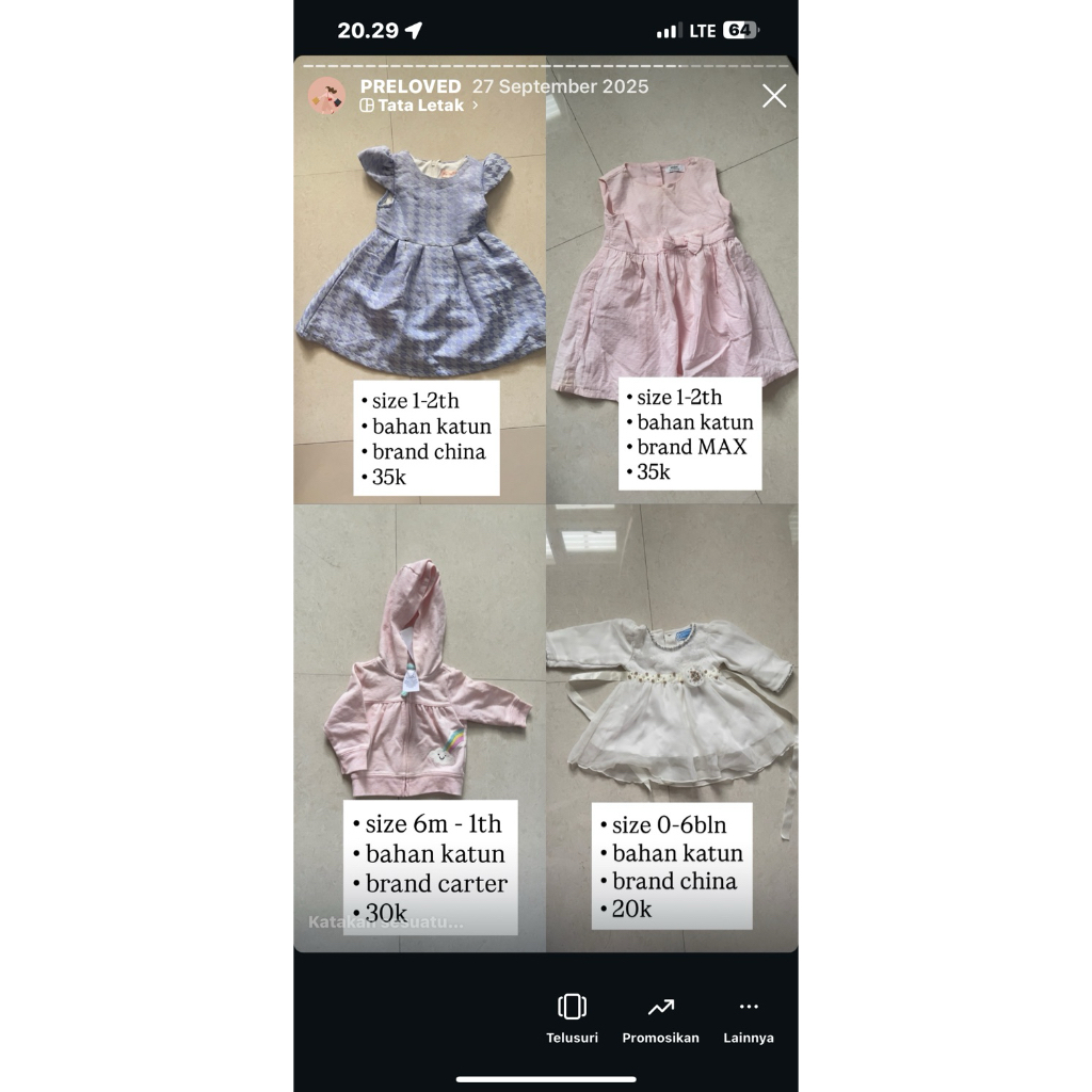 preloved baju anak branded