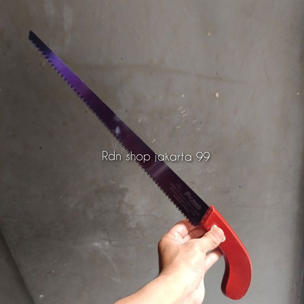 Gergaji Kayu Lancip 14 inch Hand Compass Saw dengan Pegangan Merah Hitam untuk Pekerjaan Kayu origin