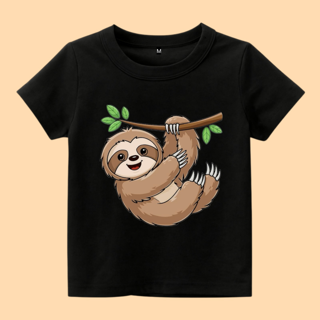 Baju kaos anak gambar sloth animal cute