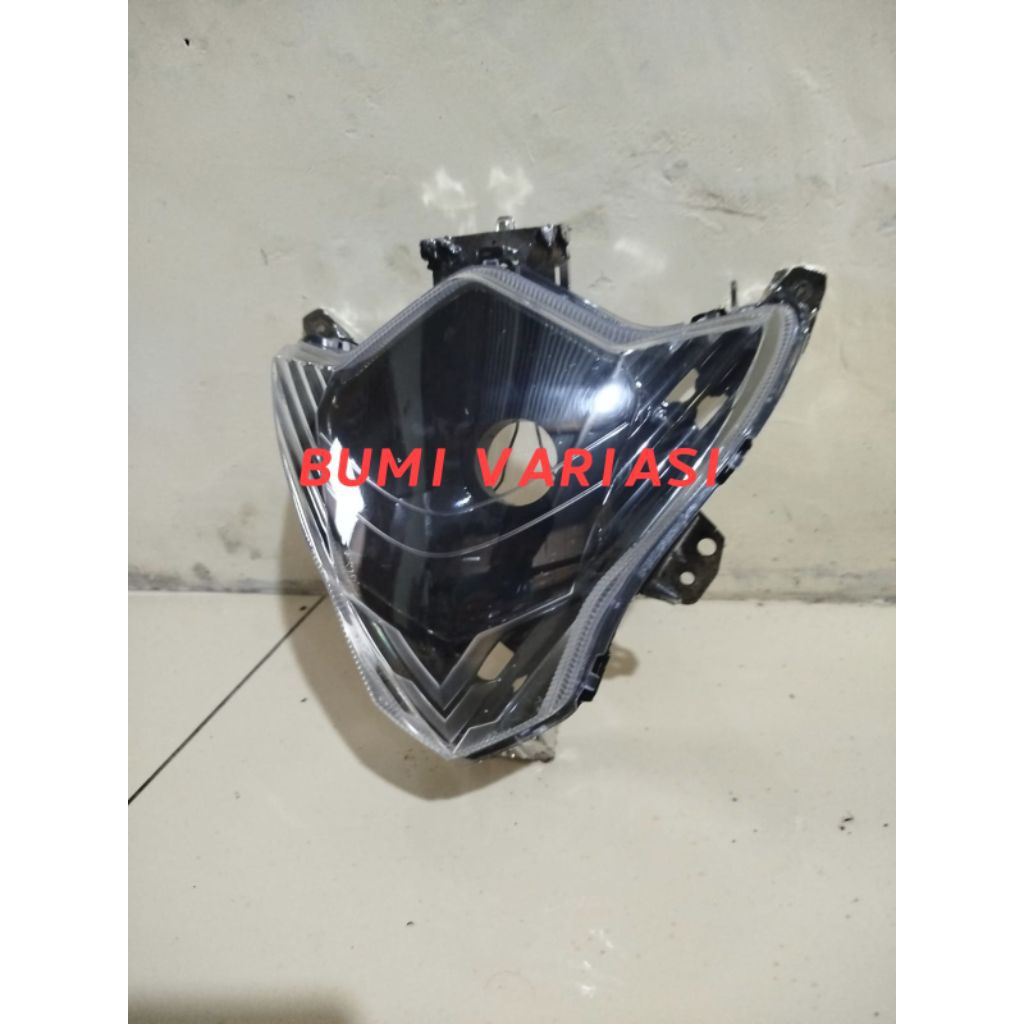Reflektor Lampu Depan Satria FU Facelift 2014 2015 Tanpa Frame Custom Dudukan Socket H4 Siap Pakai