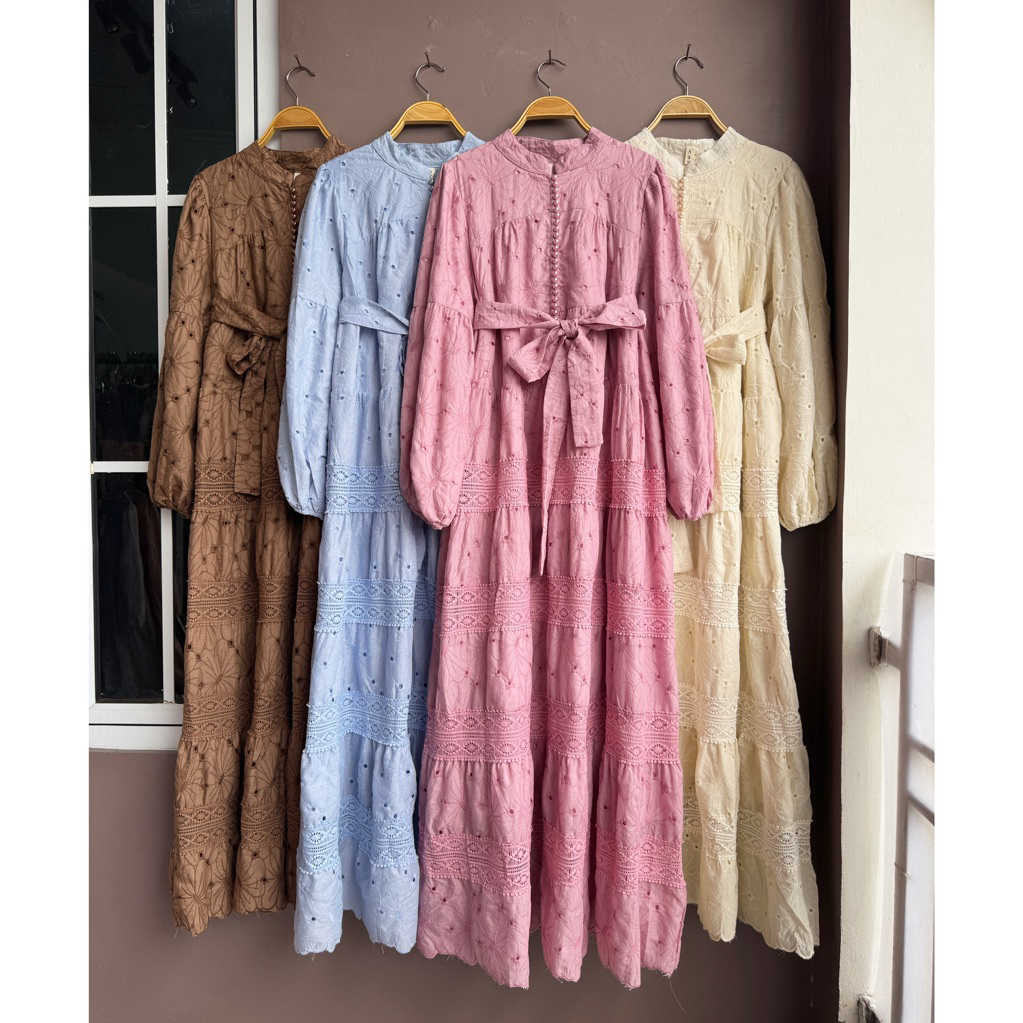 Atisa Dress,Atisa Maxi,Dress Maxi ,dress lafreya, gamis Sheila, peony dress, gamis import premium, d