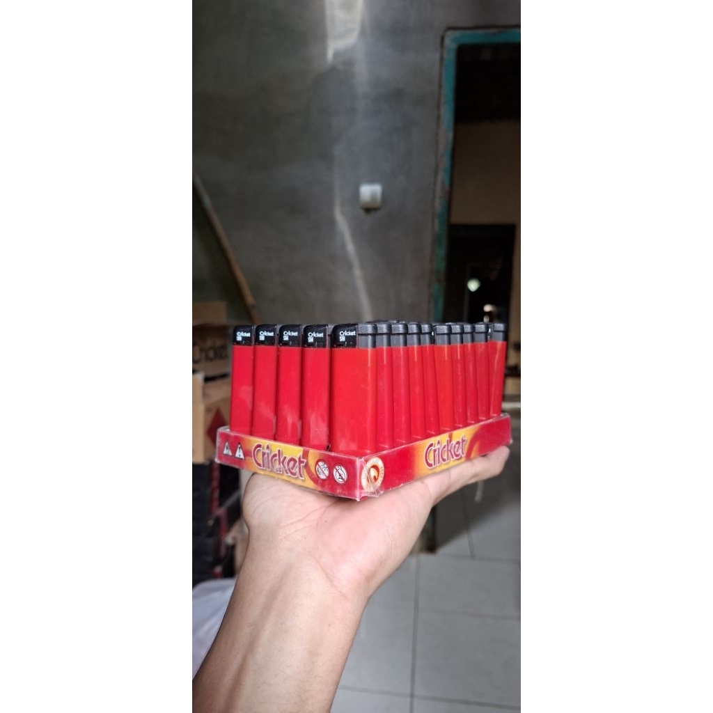 korek cricket magmet merah polos