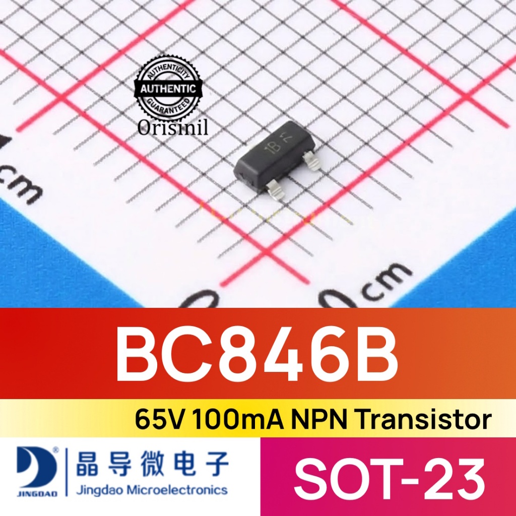 BC846B 65V 100mA NPN Transistor 1B SOT-23 Jingdao