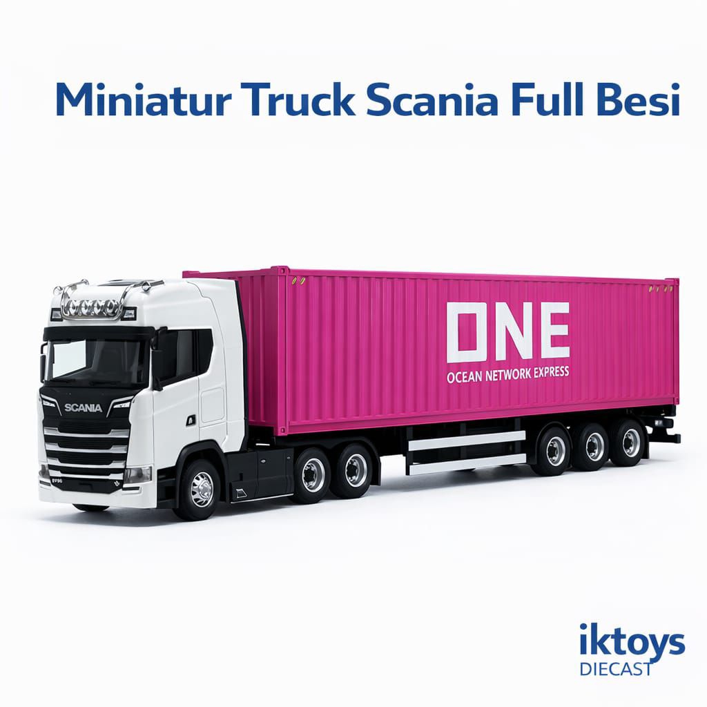 Truk Scania Kontainer ONE Diecast 1:50 | Mainan Truk Besi Besar Premium 31cm