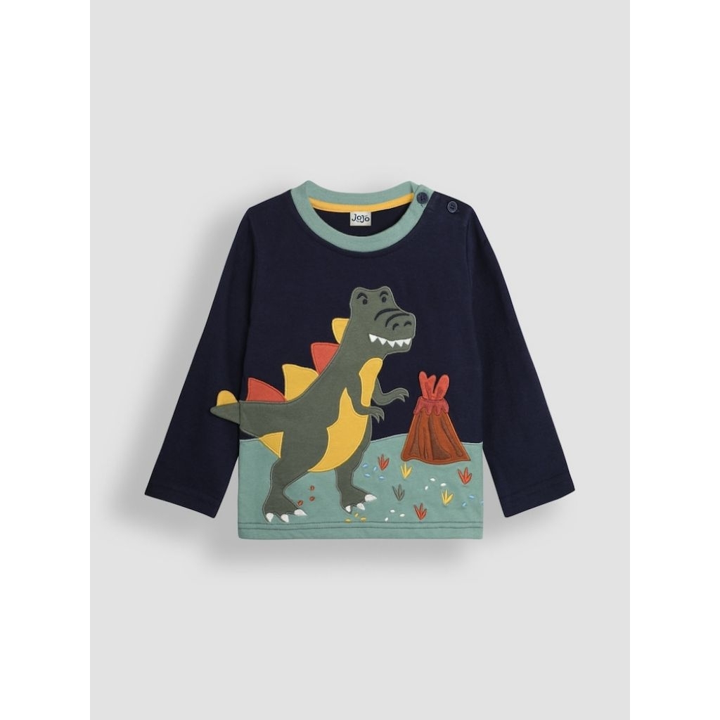 Jojo Maman JOMAN Atasan Lengan Panjang Dino Size 12-18Baju Anak